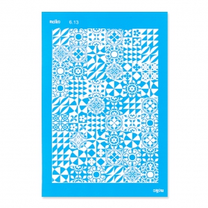 Silk Screen Moiko pour Pâte polymère 74x105 mm - Motif mandalas effet carreau ciment 6.13