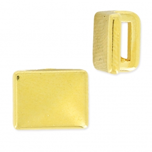 Poussoir slider rectangle pour lacet 5 mm Doré à l'or fin x1