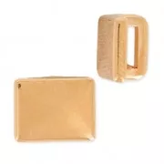 Poussoir slider rectangle pour lacet 5 mm doré rose x1