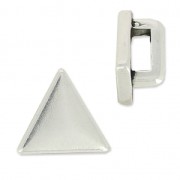 Poussoir slider triangle pour lacet 5 mm Placage Argent fin vieilli x1|raw }}