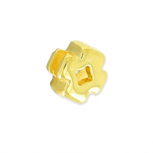 Poussoir slider croix pour lacet 3 mm Doré à l'or fin x1