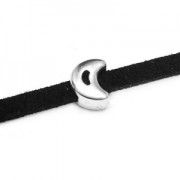 Poussoir slider demi-lune pour lacet 3 mm Doré à l'or fin x1