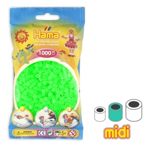 Perles à repasser Hama MIDI 5 mm Vert Néon (n°37) x1000
