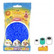 Perles à repasser Hama MIDI 5 mm Bleu Néon (n°36) x1000|raw }}
