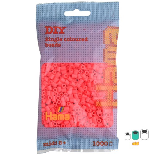 Perles à repasser Hama MIDI 5 mm Cerise Fluo (n°33) x1000