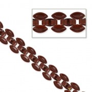 Chaîne fantaisie 3 rangs motif pavé 8 mm Burgundy x 50cm