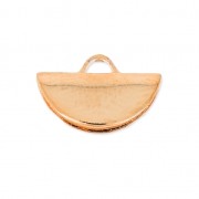 Embout pince demi-lune 10.5x6.5 mm Doré à l'or fin rose x1