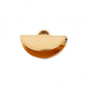 Embout pince demi-lune 10.5x6.5 mm Doré à l'or fin rose x1