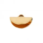 Embout pince demi-lune 10.5x6.5 mm Doré à l'or fin rose x1