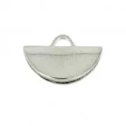 Embout pince demi-lune 10.5x6.5 mm rhodié x1