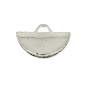 Embout pince demi-lune 10.5x6.5 mm rhodié x1