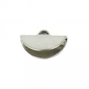 Embout pince demi-lune 10.5x6.5 mm rhodié x1