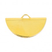 Embout pince demi-lune 19.5x11.5 mm Doré à l'or fin x1