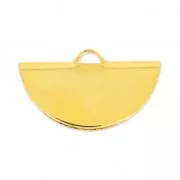 Embout pince demi-lune 19.5x11.5 mm Doré à l'or fin x1