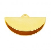 Embout pince demi-lune 19.5x11.5 mm Doré à l'or fin x1