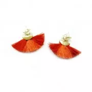 Embout pince demi-lune 19.5x11.5 mm Doré à l'or fin x1