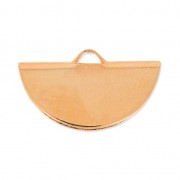 Embout pince demi-lune 19.5x11.5 mm Doré à l'or fin rose x1