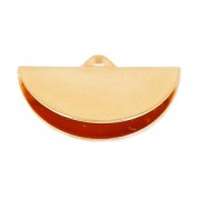 Embout pince demi-lune 19.5x11.5 mm Doré à l'or fin rose x1