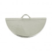 Embout pince demi-lune 19.5x11.5 mm rhodié x1|raw }}