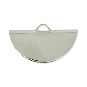 Embout pince demi-lune 19.5x11.5 mm rhodié x1