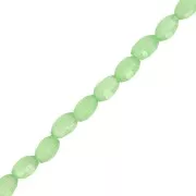 Perles en verre grains de riz facettés 6x4 mm Lichen x 40cm