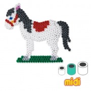 Kit cheval et petit chien en perles à repasser Hama MIDI 5 mm pour enfant
