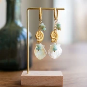 Perles chips 8 - 11 mm en pierre gemme - Quartz Rutile x85cm
