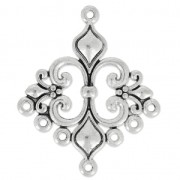 Intercalaire/Chandelier motif fleur de Lys 7 anneaux 35 mm argenté vieilli x1