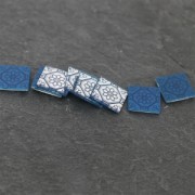 Cabochon carré effet miroir 14 mm Crystal motif Azulejos x1