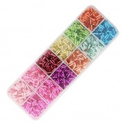 Assortiment de rocailles tubes Preciosa Ornela 6x2 mm Dyed Silver Lined x200g|raw }}