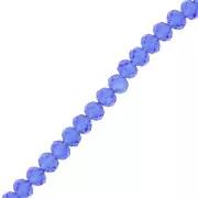 Perles rondelles facettées - rondes aplaties -4.5x3.5 mm Cobalt x42cm