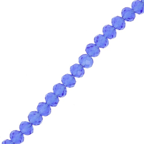 Perles rondelles facettées - rondes aplaties -4.5x3.5 mm Cobalt x42cm