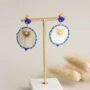 Perles rondelles facettées - rondes aplaties - 3.5x3 mm Bleu clair x35cm