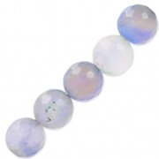 Perles Rondes facettées en agate teintée 8 mm Corn Flower Blue x10|raw }}