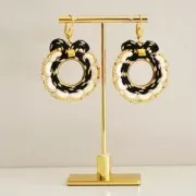 Soutache shay metal velvet fabrication italienne 4 mm Noir/doré x1m