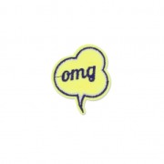 Ecusson Thermocollant Bulle bande dessinée omg 43x50 mm Jaune Citron x1|raw }}