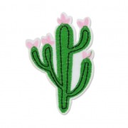 Ecusson Thermocollant Cactus fleuri 82x55 mm Vert/Rose x1|raw }}