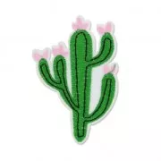 Ecusson Thermocollant Cactus fleuri 82x55 mm Vert/Rose x1