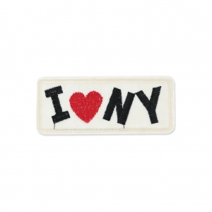 Ecusson Thermocollant Message I love New York 90x38 mm Noir/Rouge/Ivoire x1