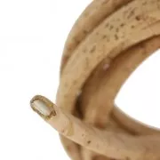 Lacet liège forme Regaliz 10x5 mm Naturel x 25cm