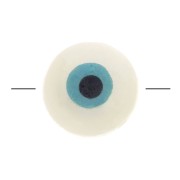 Perle oeil - Evil eye - en Nacre 10 mm Naturel - Turquoise x1