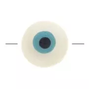 Perle oeil - Evil eye - en Nacre 10 mm Naturel - Turquoise x1