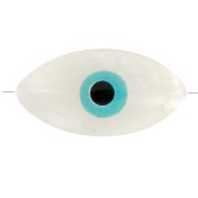 Perle oeil - Evil eye - en Nacre 15.5 mm Naturel/Green Turquoise x1|raw }}
