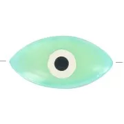 Perle oeil - Evil eye - en Nacre 15 mm Vert d'eau x1