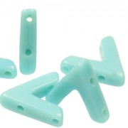 Perles en verre avec 3 trous forme V AVA® Bead 10x4 mm Green Turquoise x10