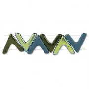 Perles en verre avec 3 trous forme V AVA® Bead 10x4 mm Labrador x10