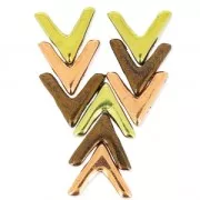 Perles en verre avec 3 trous forme V AVA® Bead 10x4 mm Chalkwh. Shimmer x10