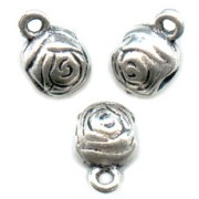 Perles métal attache breloques 9x7 mm argenté vieilli x4