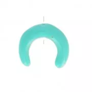 Perle en résine forme demi-lune ou corne 15 mm Turquoise x1