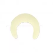 Perle en résine forme demi-lune ou corne 2 trous 15 mm Ivoire x1